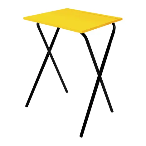 Folding Frame Exam Desk - W525 x D600 x H710mm - Black Legs - Daffodil